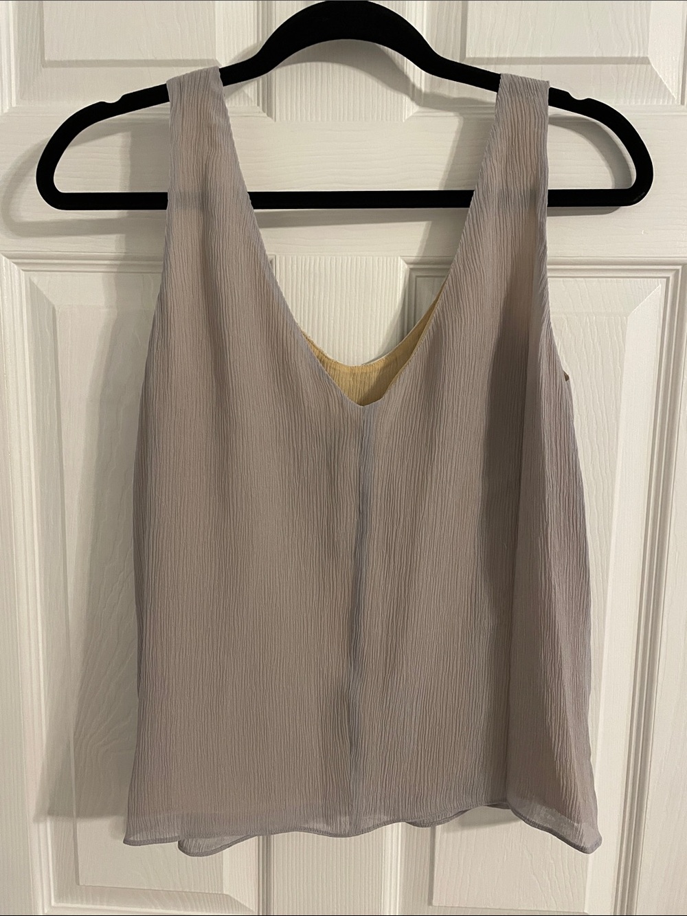 NWT Sigrid Olsen 100% silk Sleeveless Taupe Sequin V-Neck Women's Top size 12 - Picture 2 of 7